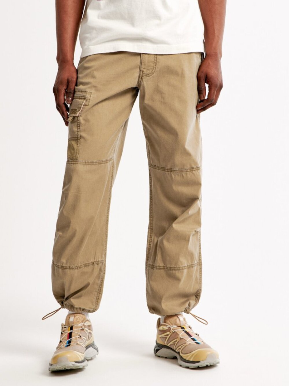 Abercrombie & Fitch Tan All-Day Baggy Utility Cargo Pants in W31 L32